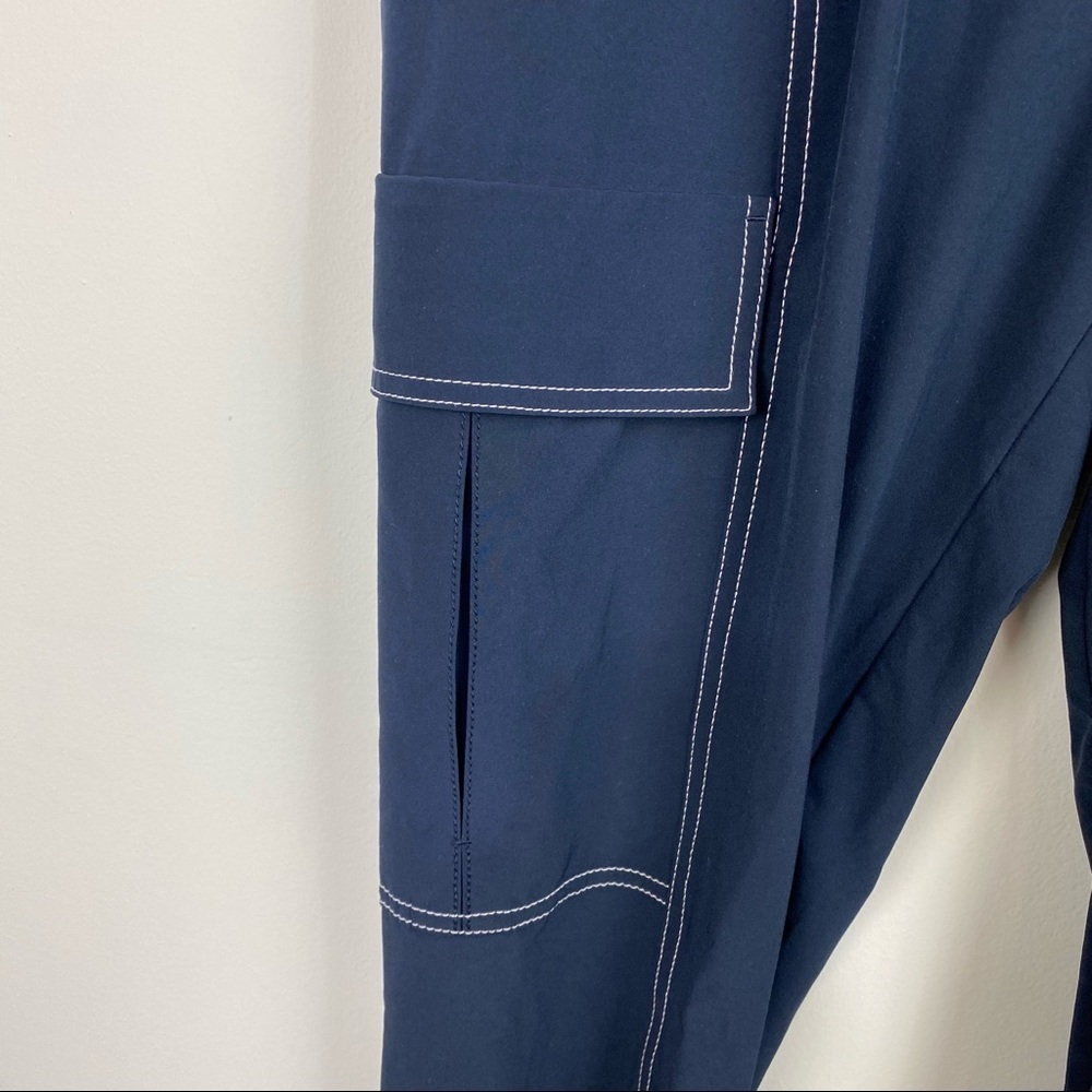Athleta Navy Blue Cargo Joggers Athletic Activewear Y2k Hiking Sporty Pants - Picture 3 of 9